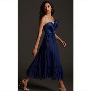 Anthropologie Hutch Bow Front Strapless Tulle Midi Dress 4